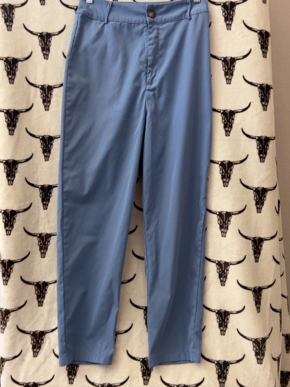 SHEIN Dusty Blue High Rise Tapered Ankle Dress Pants Trousers M